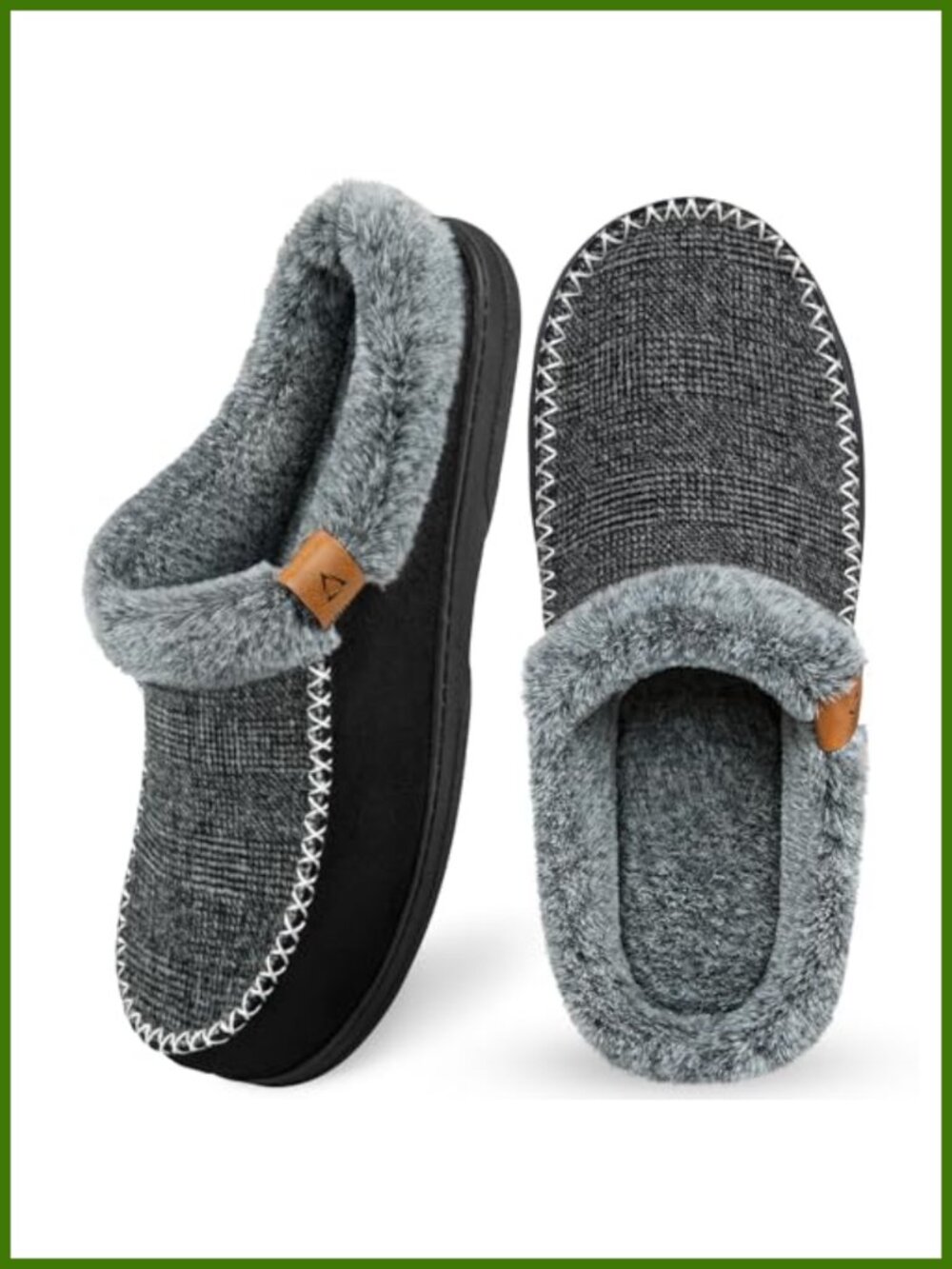 Mens Microsuede Fleece Lined Memory Foam Mocc Slip On House Shoes